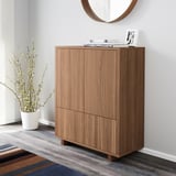 STOCKHOLM Cabinet with 2 drawers, walnut veneer, 90x107 cm