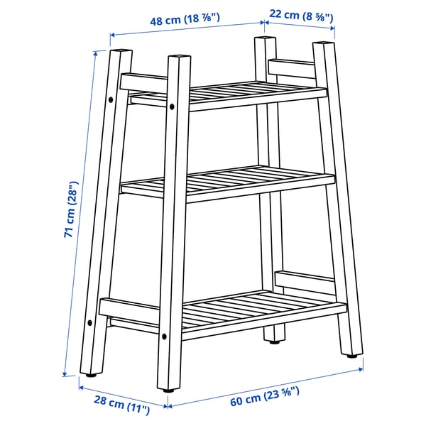 STOREDAMM Shelving unit, acacia, 60x71 cm