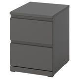 STORKLINTA Chest of 2 drawers, dark grey/with 2 drawers, 40x50x53 cm