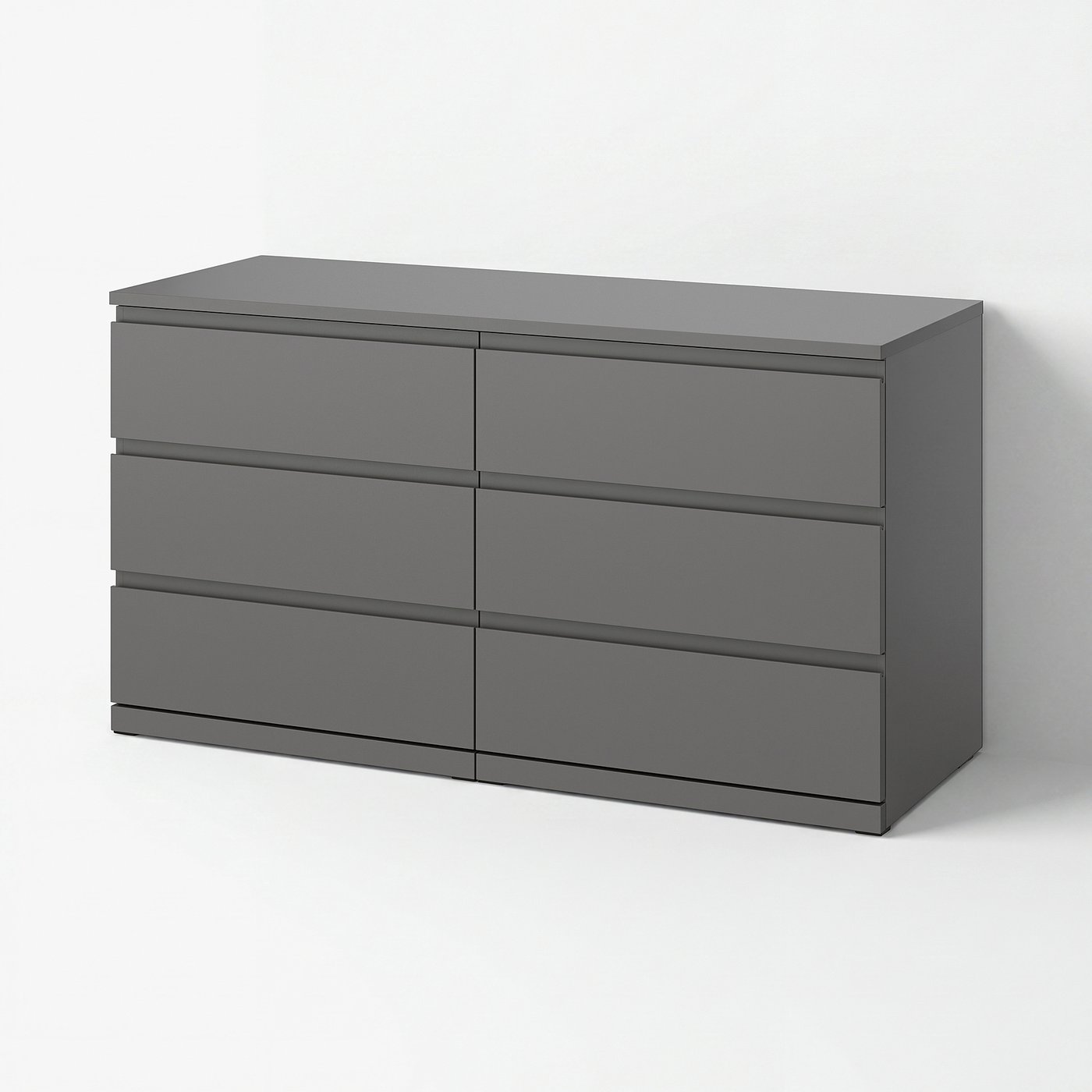 STORKLINTA chest of 6 drawers, dark grey, 140x50x75 cm - IKEA