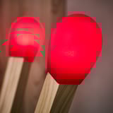 STRÅLA LED floor lamp, matchstick-shaped wood