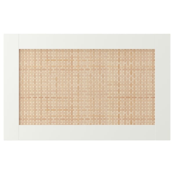 STUDSVIKEN Door/drawer front, white/woven poplar, 60x38 cm