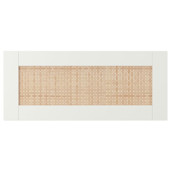 STUDSVIKEN Drawer front, white/woven poplar, 60x26 cm