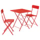SUNDSÖ Table and 2 folding chairs, outdoor bright red/bright red, 65x65 cm