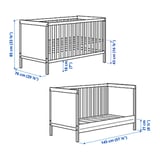 SUNDVIK Cot, white, 70x140 cm
