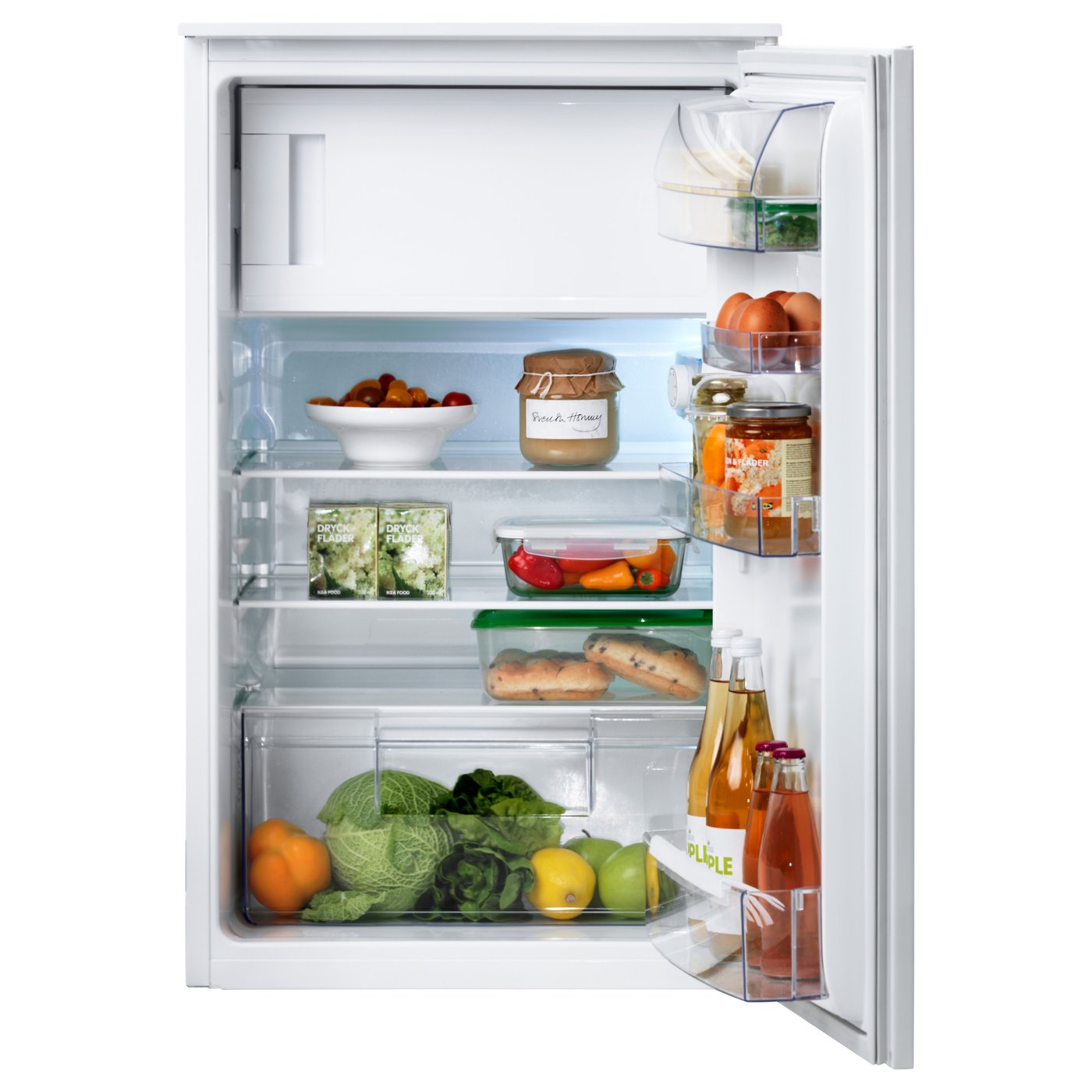 SVALKAS Integrated fridge w freezer compart white IKEA