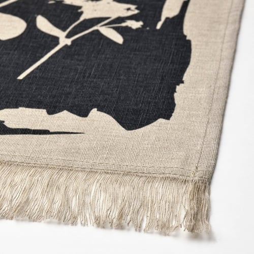 SVARTVIDE tablerunner, patterned natural/dark grey, 40x160 cm IKEA