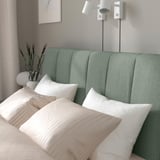 TÄLLÅSEN Upholstered bed frame with mattress, Kulsta grey-green/Åkrehamn medium firm, 160x200 cm