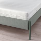 TÄLLÅSEN Upholstered bed frame with mattress, Kulsta grey-green/Åkrehamn medium firm, 140x200 cm
