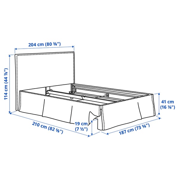 TÄRNKULLEN Upholstered bed frame, Vissle beige, 180x200 cm