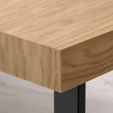 TARSELE Extendable table, oak veneer/black, 210/268x90 cm