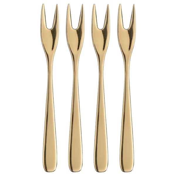 TILLAGD Cake/dessert fork, brass-colour, 13 cm