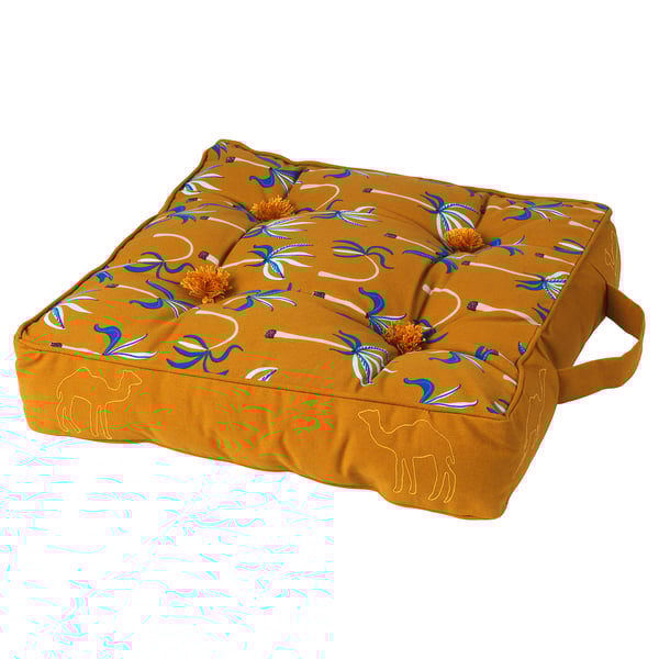 Tilltalande Floor Cushion Palm Pattern Brown Ikea Switzerland