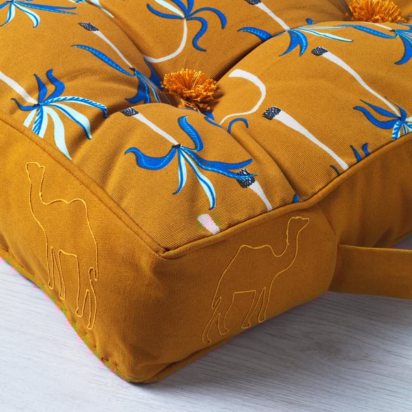 Tilltalande Floor Cushion Palm Pattern Brown Ikea Switzerland