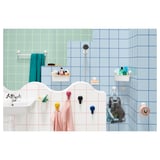 TISKEN Corner shelf unit with suction cup, white