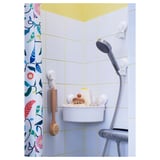 TISKEN Corner shelf unit with suction cup, white