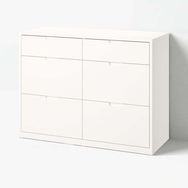 TONSTAD Chest of 6 drawers, off-white, 120x47x91 cm