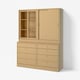 TONSTAD Storage combination with drawers, oak veneer/glass, 164x47x210 cm