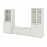 TONSTAD TV storage combination, off-white/clear glass, 339x47x201 cm