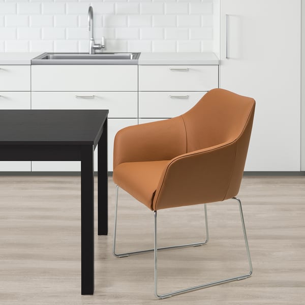 Tossberg Chair Metal Silver Colour Grann Light Brown Ikea Switzerland