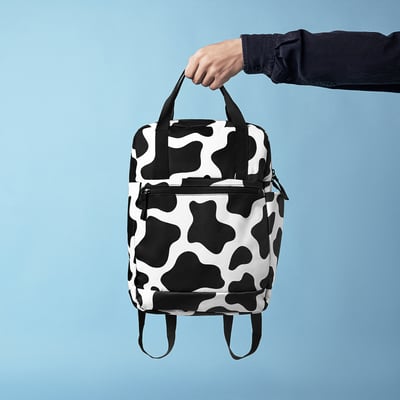 TOSSDAN Backpack, black/white, 27x9x38 cm/12 l