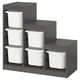 Option: TROFAST Storage combination with boxes, grey/white, 99x44x94 cm