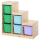 Option: TROFAST Storage combination with boxes, light white stained pine/multicolour, 94x44x91 cm