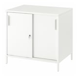 TROTTEN Cabinet with sliding doors, white, 80x55x75 cm