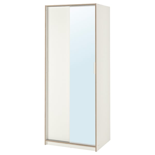 Trysil Wardrobe White Mirror Glass 79x61x202 Cm Ikea Switzerland