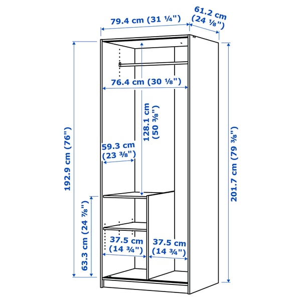 TRYSIL Wardrobe white, mirror glass IKEA