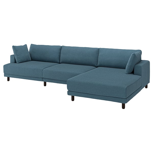 UPPÅKRA 4,5-seat modular sofa, with chaise longue, right/Axvall dark grey-blue