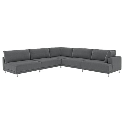 UPPÅKRA Modular corner sofa, 6 seat, with open end, left/Johanneshov dark grey