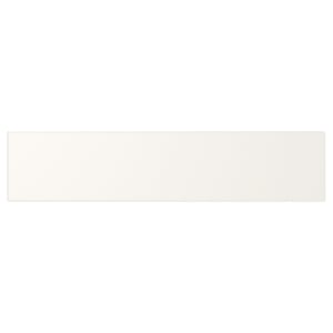 A UTRUSTA drawer front in white, made of fibreboard with an acrylic paint finish, designed for smooth storage and uniform look.