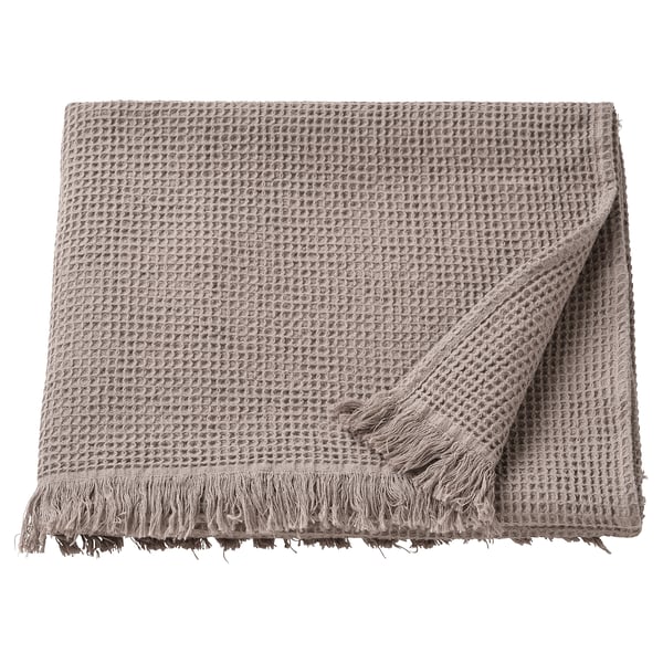 VALLASÅN Bath towel, light grey/brown, 70x140 cm