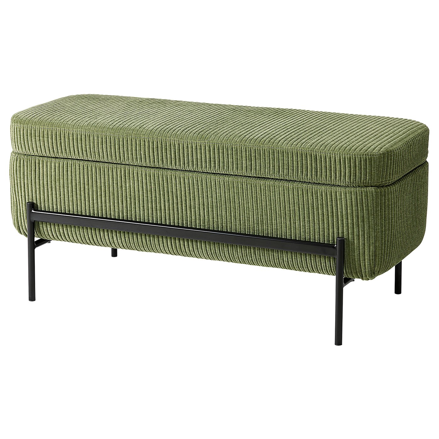 VALTORP bench, with storage/Samsala dark yellow-green, 103 cm