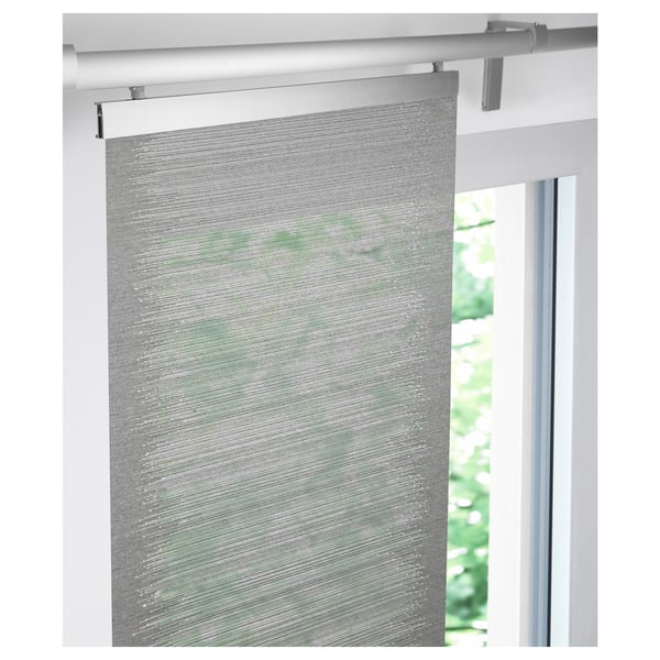 VATTENAX Panel curtain, grey/white, 60x300 cm