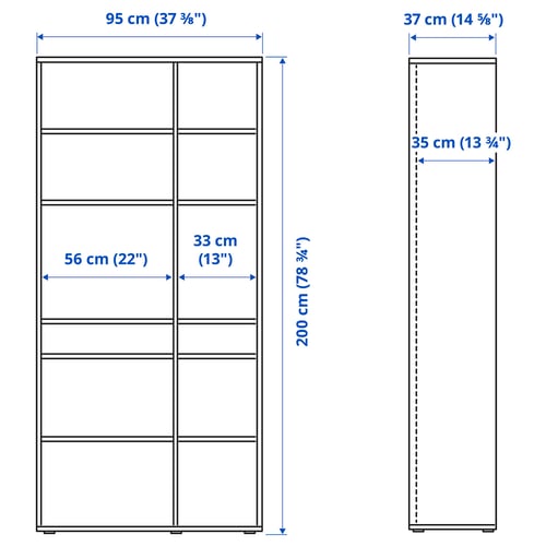 Illustration with measurements for the product: VIHALS.