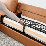 VIMLE 3-seat sofa-bed with chaise longue, Grann/Bomstad golden-brown