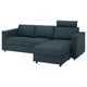 VIMLE 3-seat sofa, with chaise longue with headrest/Hillared dark blue