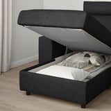 VIMLE 3-seat sofa with chaise longue, with wide armrests with headrest/Hillared anthracite