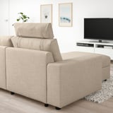 VIMLE 3-seat sofa with chaise longue, with wide armrests with headrest/Hillared beige