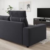VIMLE 3-seat sofa, with headrest with wide armrests/Djuparp dark grey