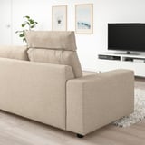 VIMLE 3-seat sofa, with headrest with wide armrests/Hillared beige