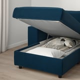VIMLE 4-seat sofa with chaise longue, with wide armrests/Djuparp dark green-blue
