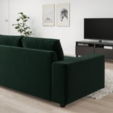 VIMLE 4-seat sofa with chaise longue, with wide armrests/Djuparp dark green