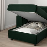 VIMLE 4-seat sofa with chaise longue, with wide armrests/Djuparp dark green