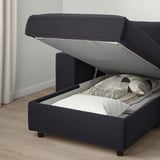 VIMLE 4-seat sofa with chaise longue, with wide armrests/Djuparp dark grey