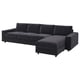 Option: VIMLE 4-seat sofa with chaise longue, with wide armrests/Djuparp dark grey