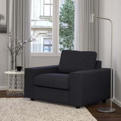 VIMLE Armchair, with wide armrests/Hillared anthracite