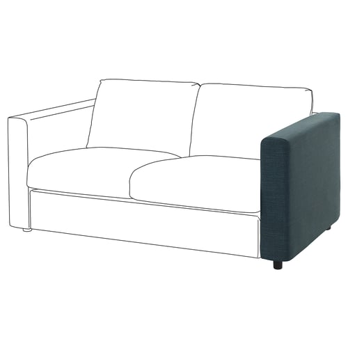 VIMLE sofa, light with dark arms, modern, minimalist design.